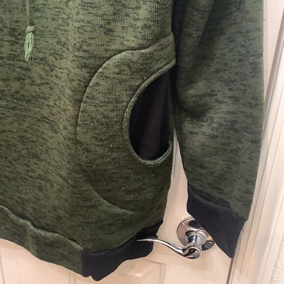 Jonathan Martin For Her 2X Green Black Cowl Tie Neck Front Pockets Polyester - Picture 4 of 9